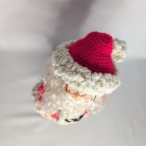 Old World Santa Claus Hand Crochet Standing Doll Figurine with Stand - Picture 3 of 11